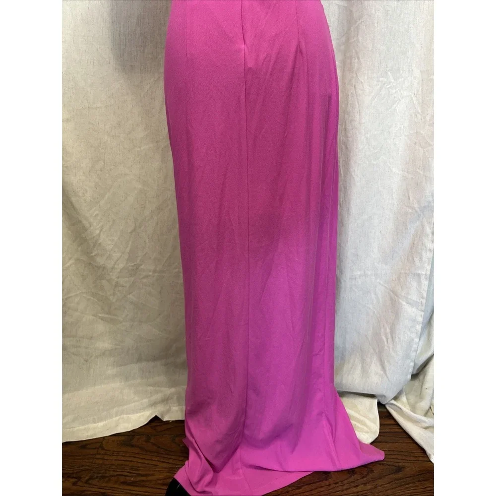 ONE33 DARCY MAXI DRESS IN FUCHSIA PINK WRAP OPEN SLIT UNDERSKIRT SIZE 4